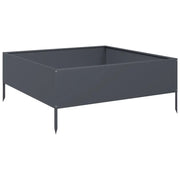 Fioriera | Cassetta per fiori | Vaso Rialzata da Giardino Antracite 100x100x41 cm Acciaio