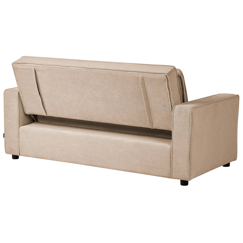 Divano letto in tessuto marrone chiaro con funzione letto pieghevole Divano minimalista