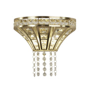 Applique Classica Gemma Acciaio Ottone Cristallo 2 Luci G9