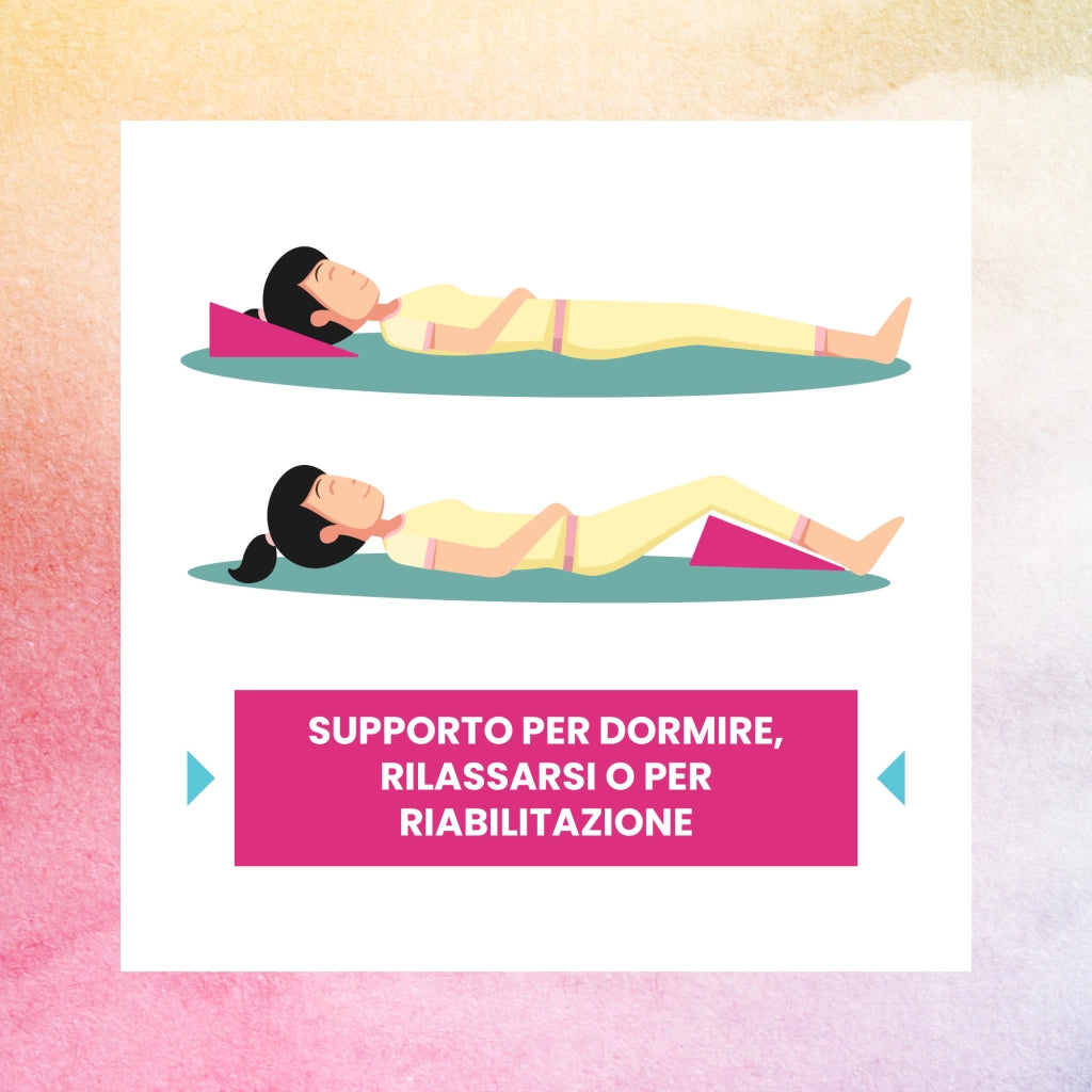 Cuscino ortopedico, cuneo posturale per letto o divano per circolazione sanguigna o reflussi con tessuto anallergico. Cuscino per migliorare la lettura. Poggia schiena letto triangolare 45X90 Cm