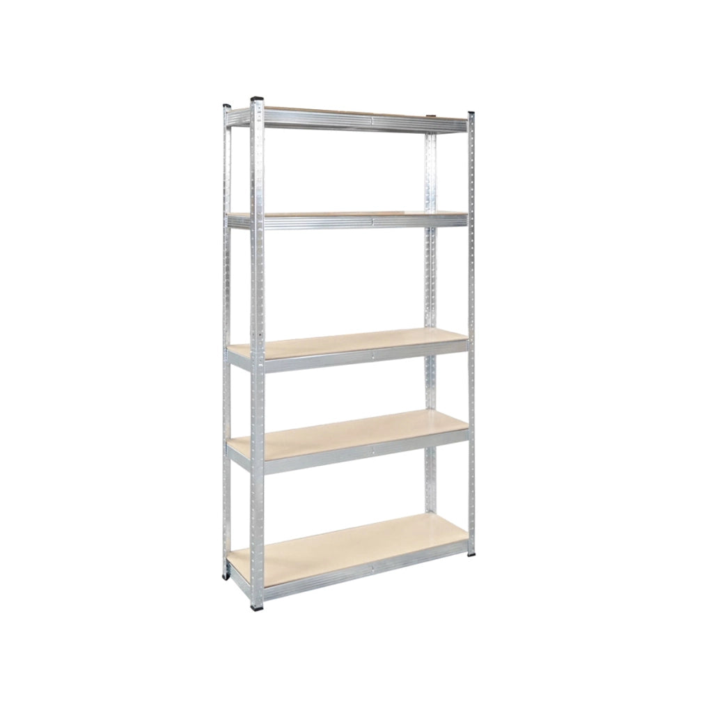 Scaffale in metallo con 5 ripiani in MDF, 180x90x50 cm, 175 kg/ripiano, montaggio senza viti, zincato