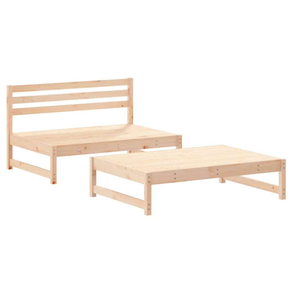 Set Divani da Giardino 2 pz | Set Salotto da Giardino con Cuscini in Legno Massello