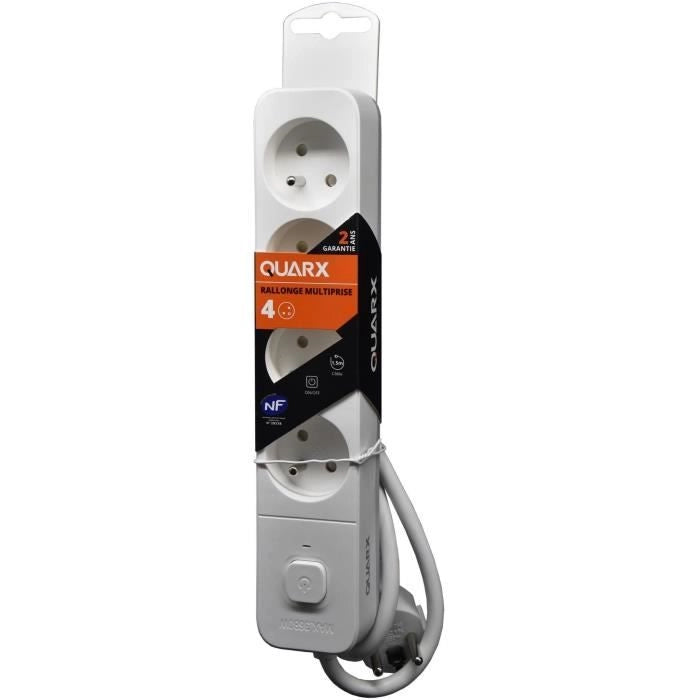 Multipresa - QUARX - 4 prese - Con interruttore, cavo 3m