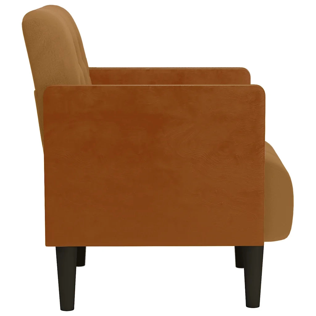Divano Sedia con Braccioli Marrone 55 cm in Velluto 4100598