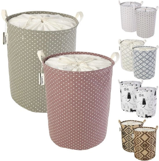 Set di asciugamani pieghevoli con corda per appendere, asciugamani in cotone lino, acqua impermeabili, [2 pezzi, compatto 44,5 cm/medium]