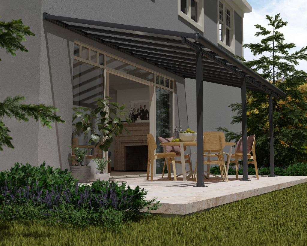 Pergola Addossata in Alluminio Olympia 3X6.2 m Grigio