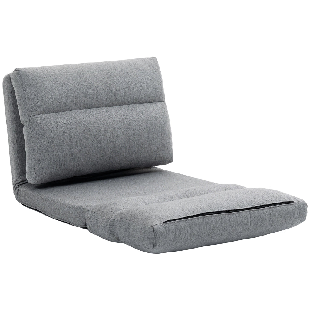 Letto Pouf Ribaltabile con Schienale Regolabile ¨C Zephmum ¨C Grigio 70x72x56 cm