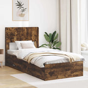 Struttura del letto con stoccaggio e testata Rovere Fumo 3414519