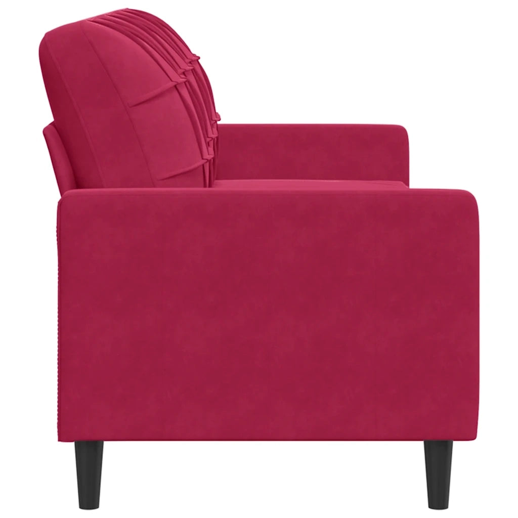 Divano a 3 Posti-Sofa 3 Posti Rosso Vino 180 cm in Velluto 180618