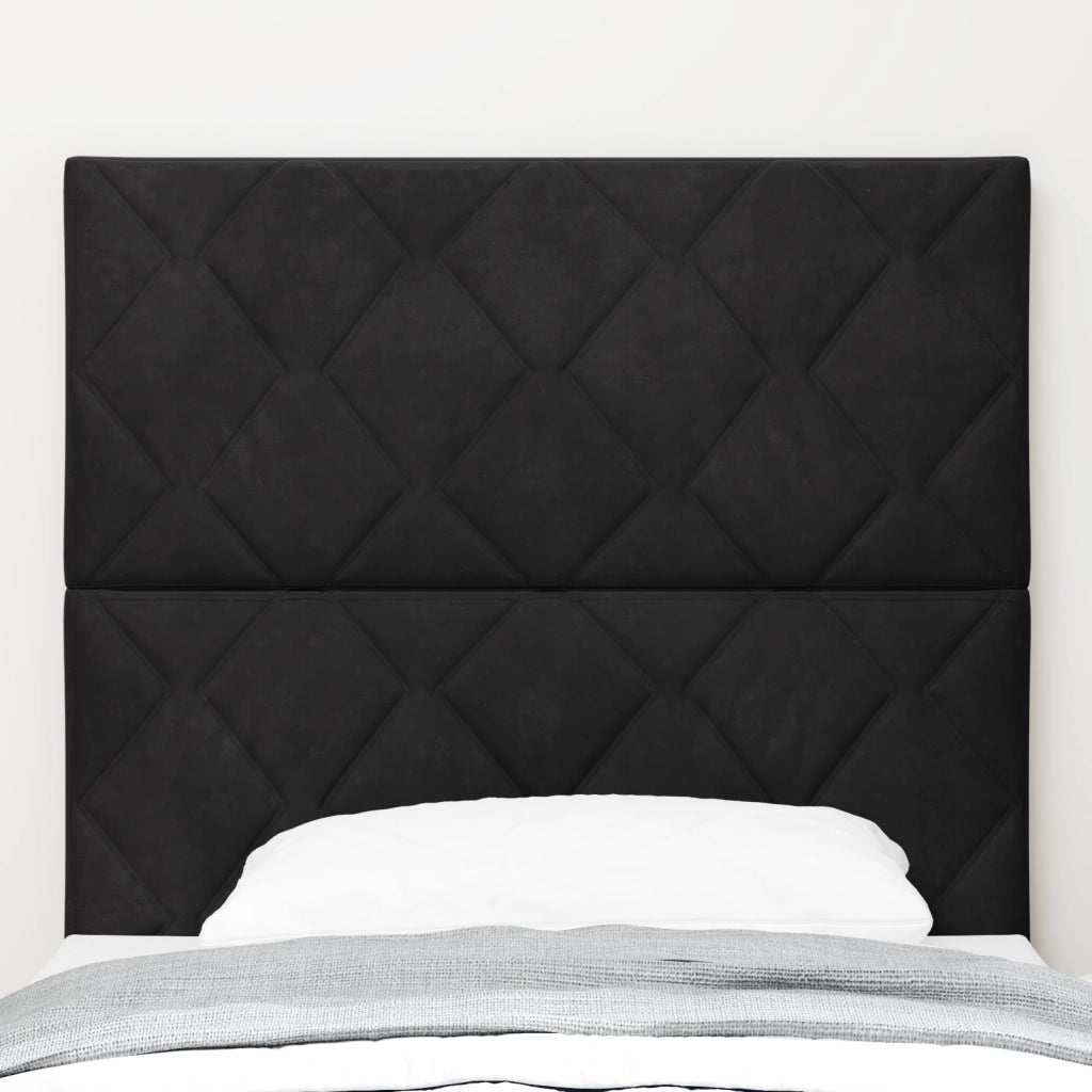 Testata LED Design a Blocchi di Diamante Nera 100 cm Velluto