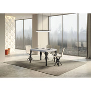 Tavolo allungabile 140/224x80cm Paxon telaio Antracite - Bianco Frassino