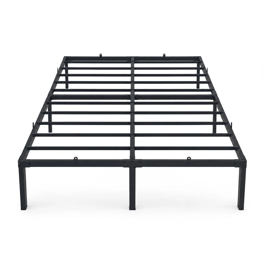Struttura Letto Pieghevole in Metallo Rete a Doghe 140x200 cm Nero Letto per Ospiti 9 Gambe 20 Doghe