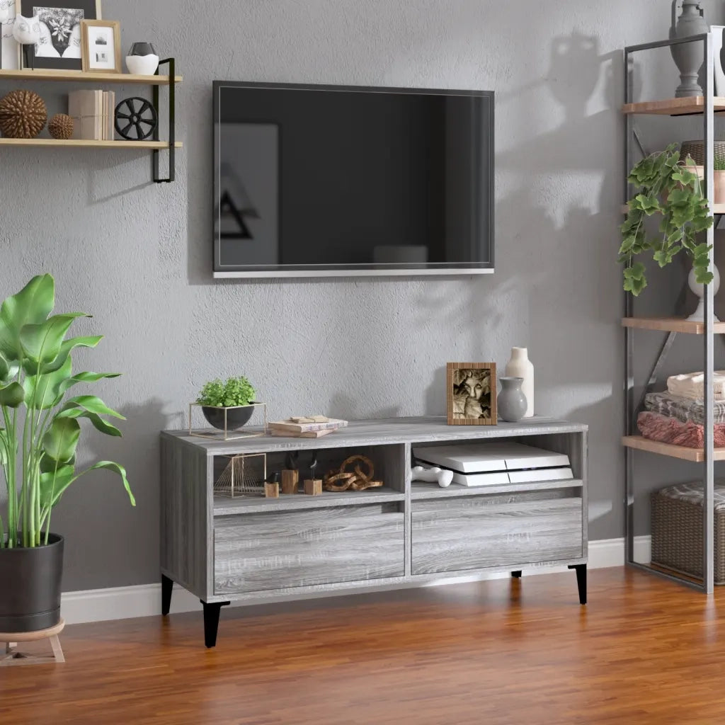 Mobile Porta TV-Mobile per TV-Credenza TV Grigio Sonoma 100x34,5x44,5cm Legno Multistrato 106043