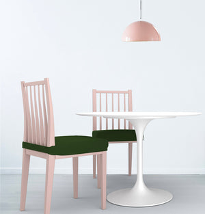 Set 2 Coprisedie Elasticizzati in Poliestere Verde Scuro