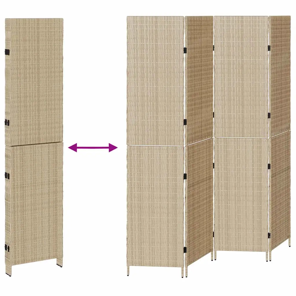 Divider per stanze Beige 195 x 180 cm polyrattan 42003679