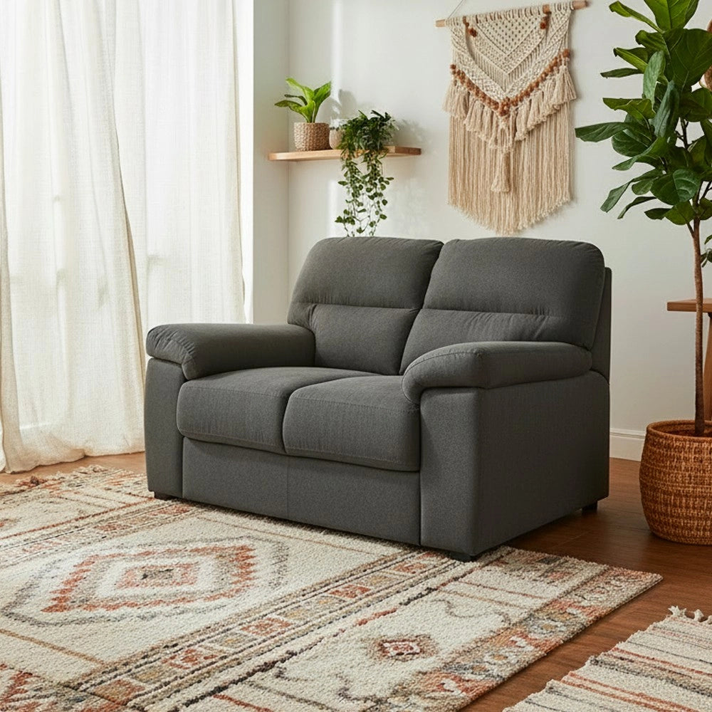 Divano 2 posti Alenda tessuto Roma28 colore antracite 160x98x92h