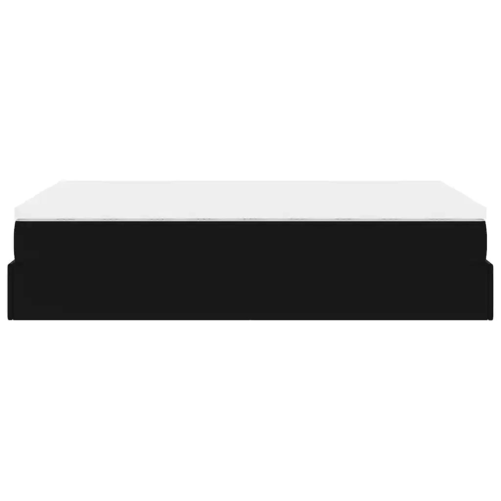 Struttura Letto Pouf con Materasso Nero 120x190 cm Similpelle 3311026