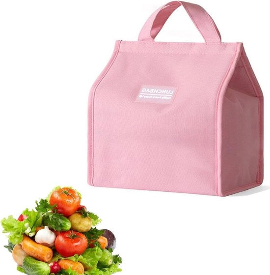 Borsa da picnic opaccia - Borsa da pranzo portatile rettangolare per picnic e pranzo - Borsa da pranzo in alluminio (rosa)