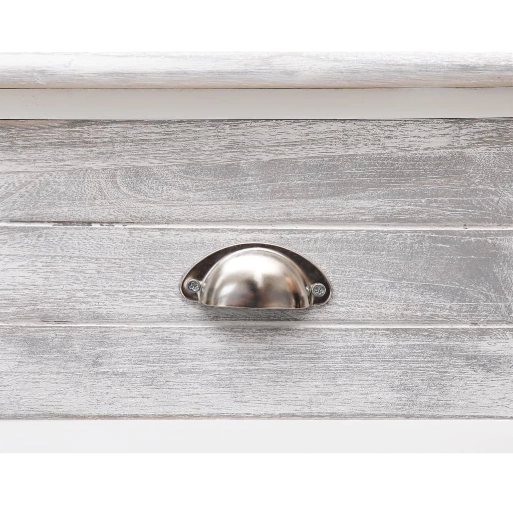 Buffet credenza cassettiera armadio mobile contenitore organizer cucina soggiorno stile antico 108 x 30 x 76 cm legno massello di Paulownia grigio 02_0031812