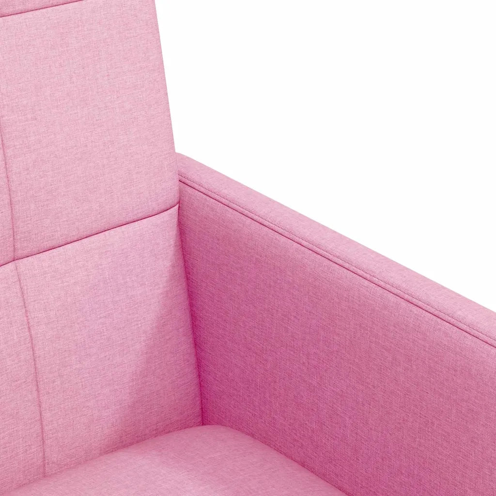 Sedie da Pranzo con Ruote 2 pcs Rosa 58 x 65 x 94 cm Tessuto