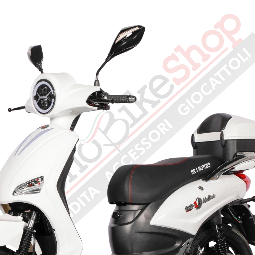Scooter Elettrico BR-1 Sport 20Ah 48V Batteria a Piombo - Immatricolabile-Bianco