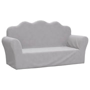 Divano | Divano da soggiorno | Sofa per Bambini a 2 Posti Grigio Chiaro in Morbido Peluche