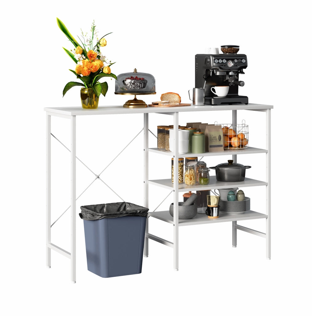 Tavolo organizer modulare in MDF e metallo bianco