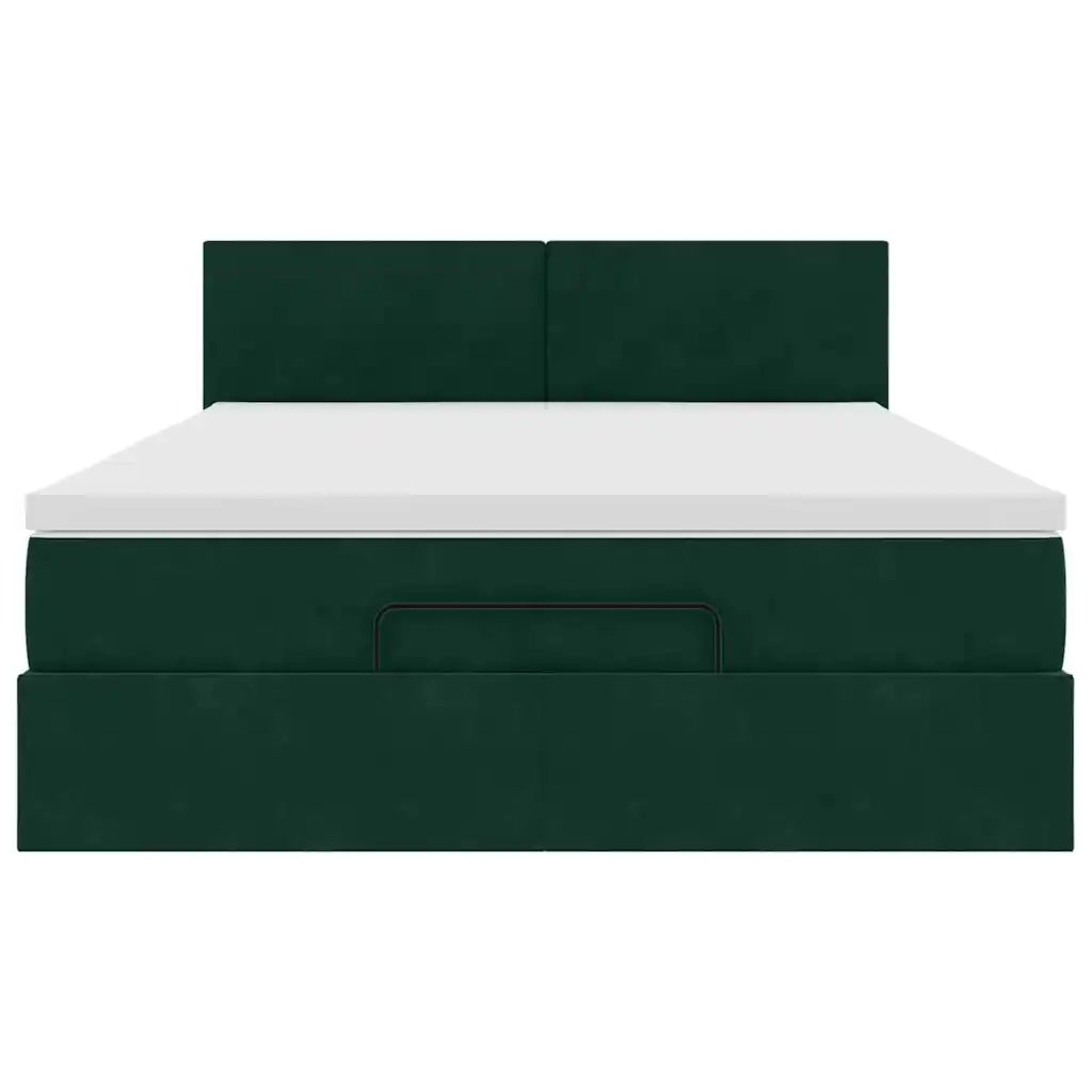 Struttura Letto Pouf con Materasso 140x190 cm in Velluto 3312551