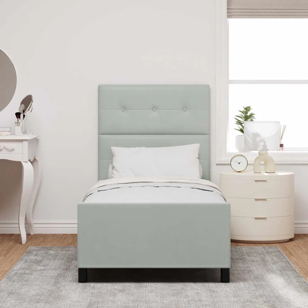 Letto a molle con testiera Grigio chiaro 80 x 200 cm Velluto 3344903