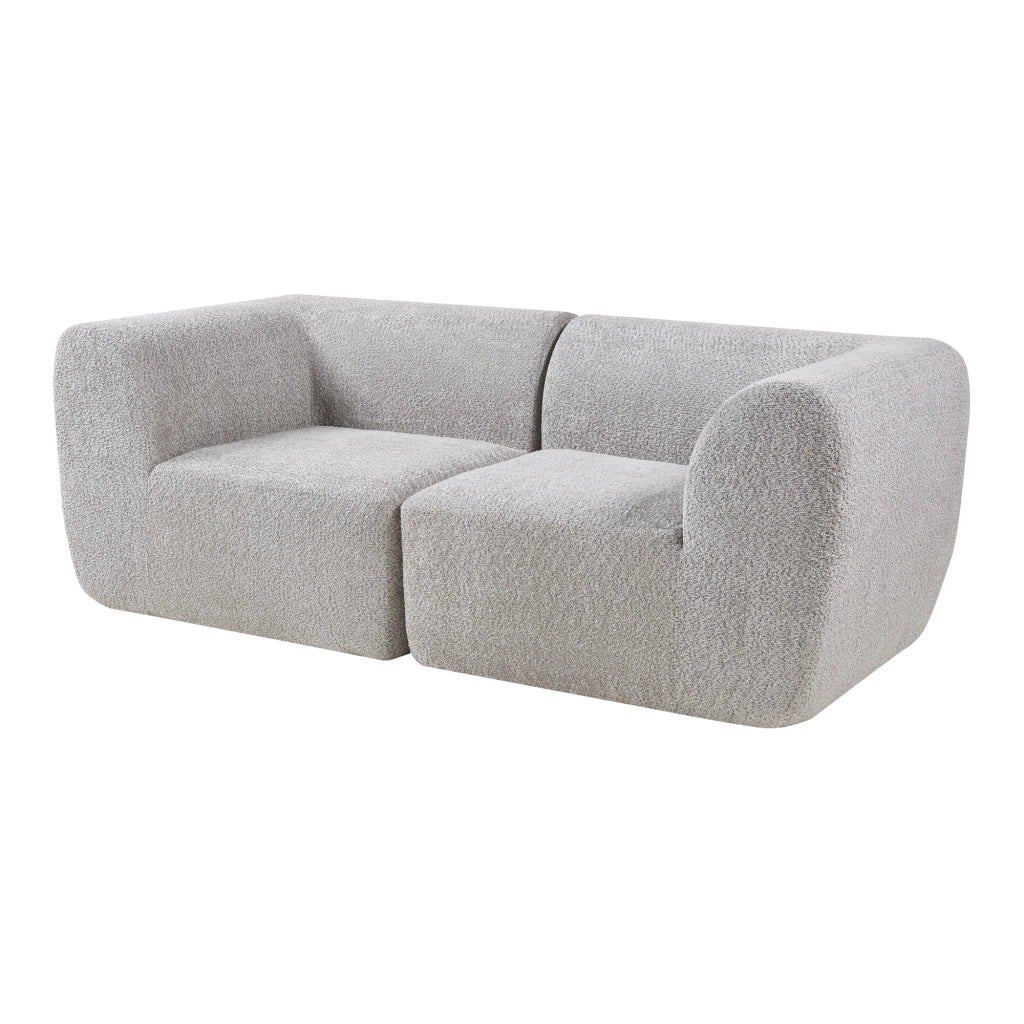Divano Componibile a 2 Posti Divano Modulare 76x216x108 cm Serie Hurvas - Grigio [en.casa]