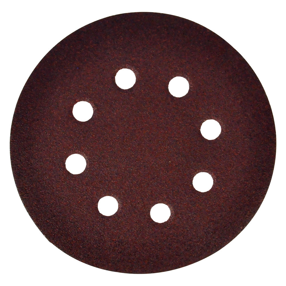DISCO IN CARTA VELCRATO 'P64E' 8 FORI ø mm 125 x 0 - grana 80- 50 pezzi  - FLEXOVIT