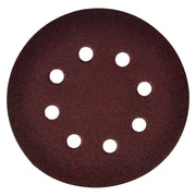 DISCO IN CARTA VELCRATO 'P64E' 8 FORI ø mm 125 x 0 - grana 80- 50 pezzi  - FLEXOVIT