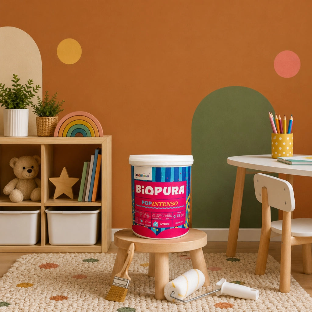Popintenso palestra e decori interni pittura murale lavabile e coprente cromika *** formato 0,750 lt, colore- terra v...