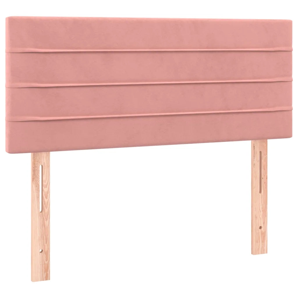 Giroletto a Molle con Materasso-Struttura Letto Rosa 80x200 cm in Velluto 857783