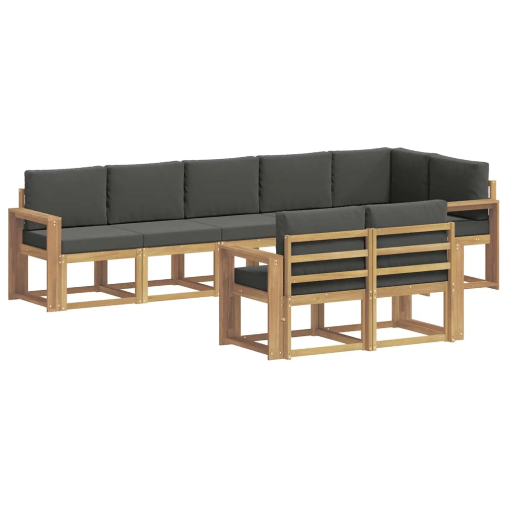 Set di divani da esterno 8 pz Bianco e Antracite Poliestere 3387811