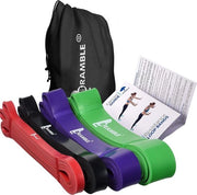 Set di 4 cavi di resistenza per allenamento di forza, sport, fitness, yoga, cavo di resistenza, cavi di resistenza, 4 livelli di resistenza (7-57 kg)