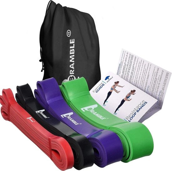 Set di 4 cavi di resistenza per allenamento di forza, sport, fitness, yoga, cavo di resistenza, cavi di resistenza, 4 livelli di resistenza (7-57 kg)