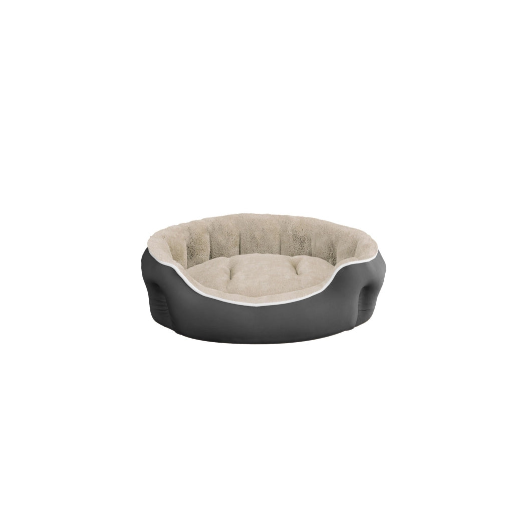 Cuccia Imbottita per Cani e Gatti 48x42x16cm in Poliestere Coccole Panna