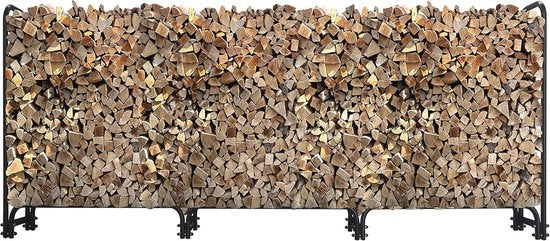 Raccordo metallico per legna antracite per 1,0 m³ di stoccaggio - Aiuto di carico robusto e stabile