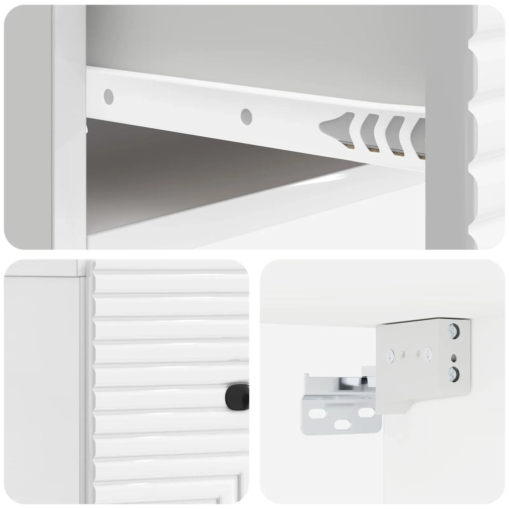 Mobiletto da notte a muro 2 pcs Bianco Lucido 34,5 x 33 x 20 cm 898604