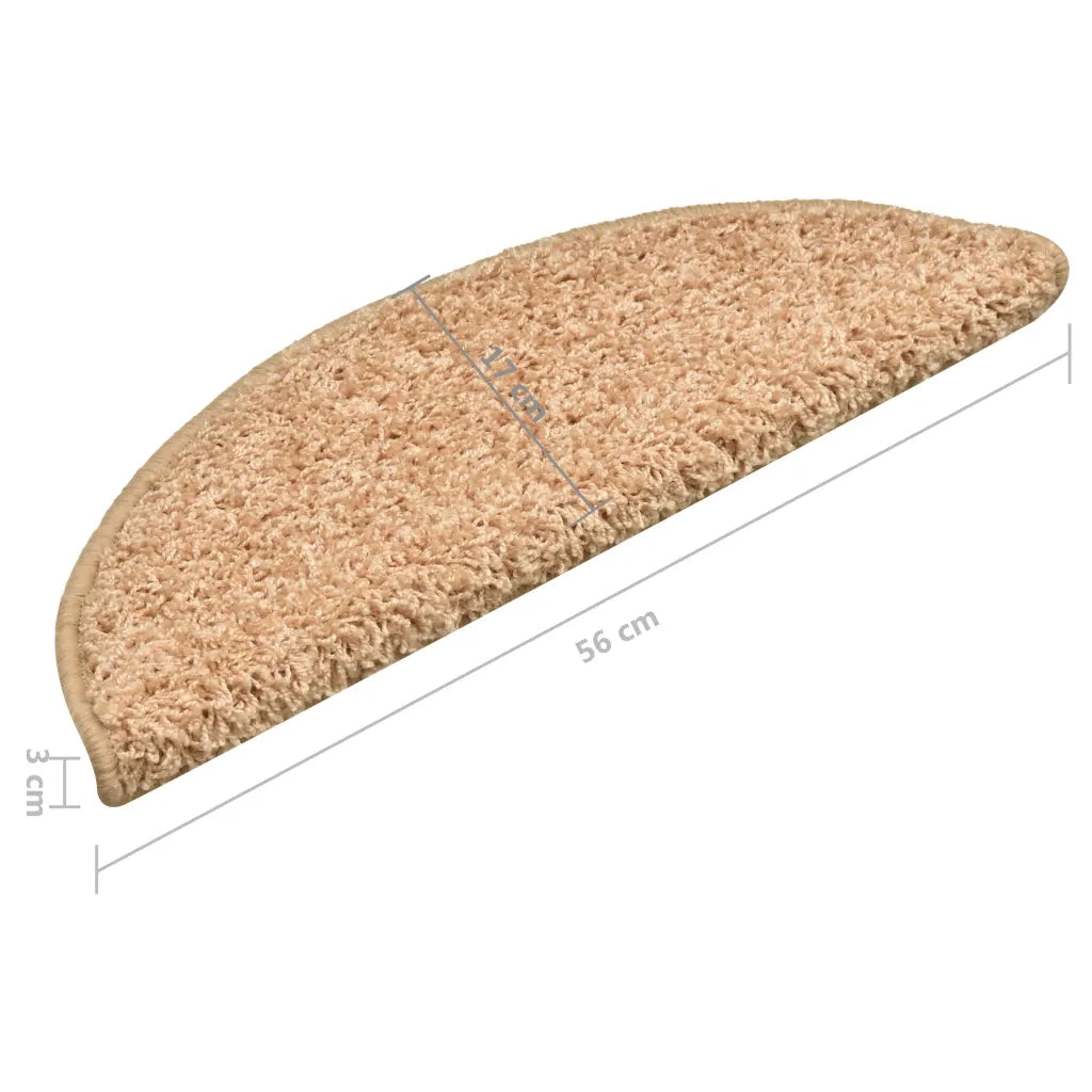 Tappetini per scale 15 pz 56x17x3 cm Oro Semicircolari 322378