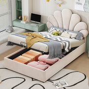 Letto imbottito 90x200 beige - Xylo - Struttura sollevabile