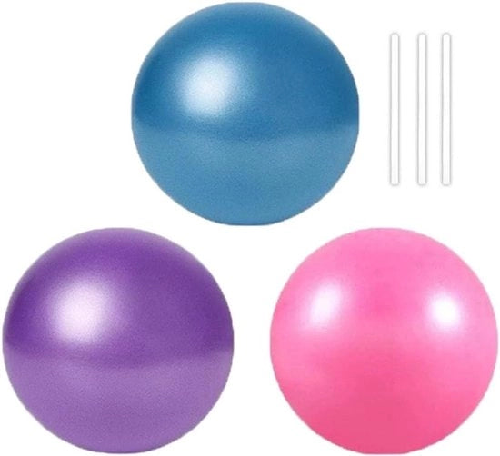 Set di 3 piccole palle da ginnastica 25 cm per pilates e yoga - in 3 colori - per esercizi di rafforzamento e riabilitazione