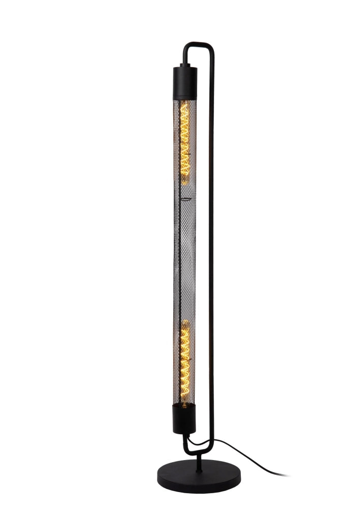 Lampada da terra loft nera in metallo 2xE27 CALIXT Lucide