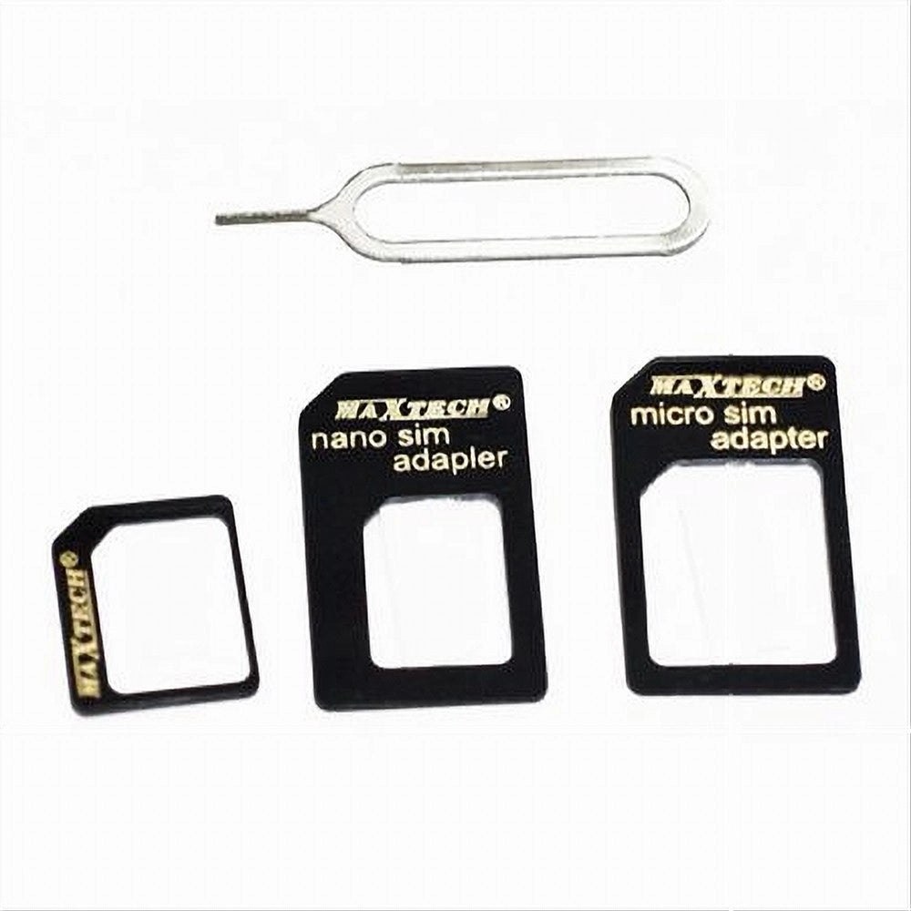 Trade Shop - Adattatore Scheda Sim Card Smartphone Nano Convertitore Estrattore 4in1 Maxtech Sim-ad001 -