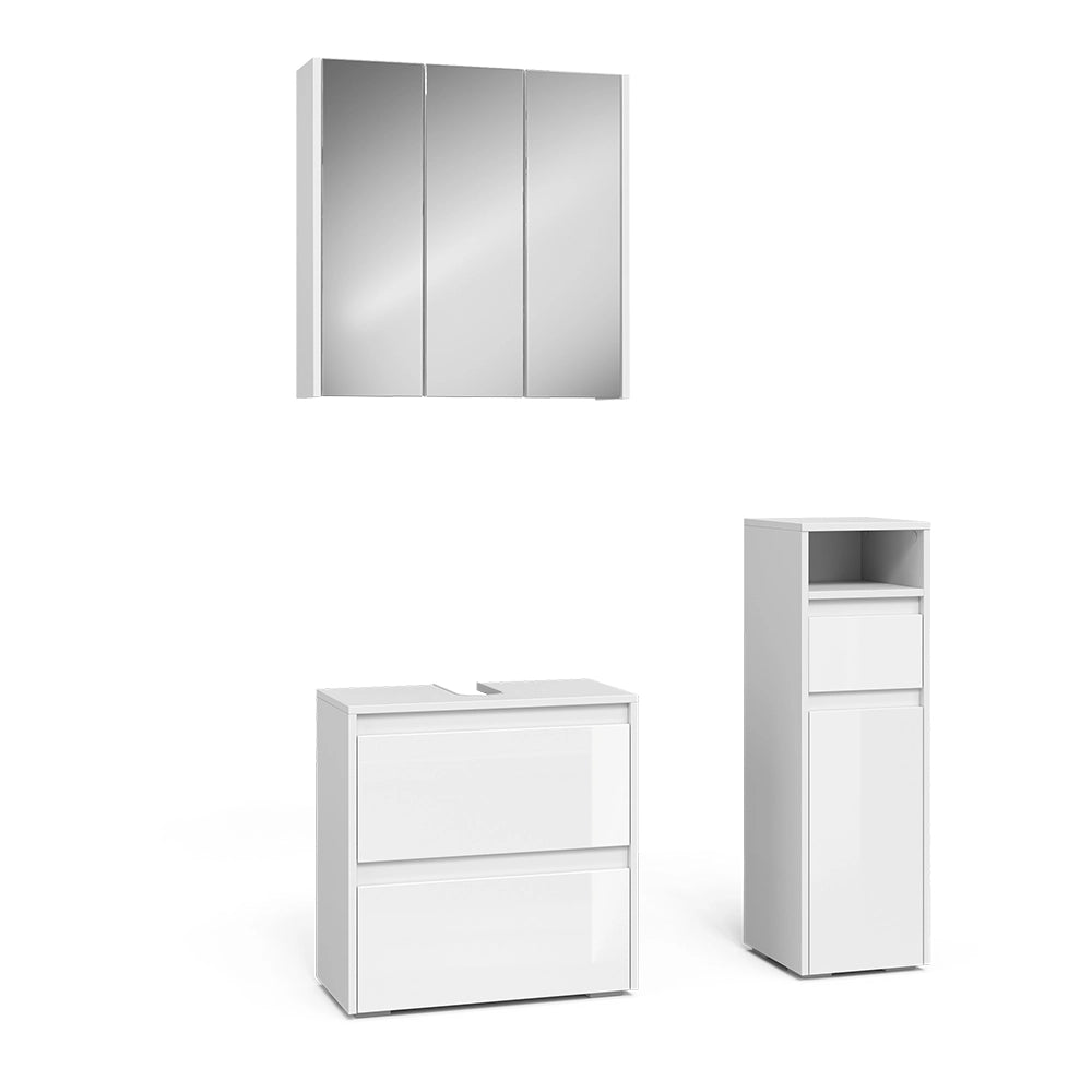 Set di mobili da bagno Majest Bianco lucido 3 parti Vicco