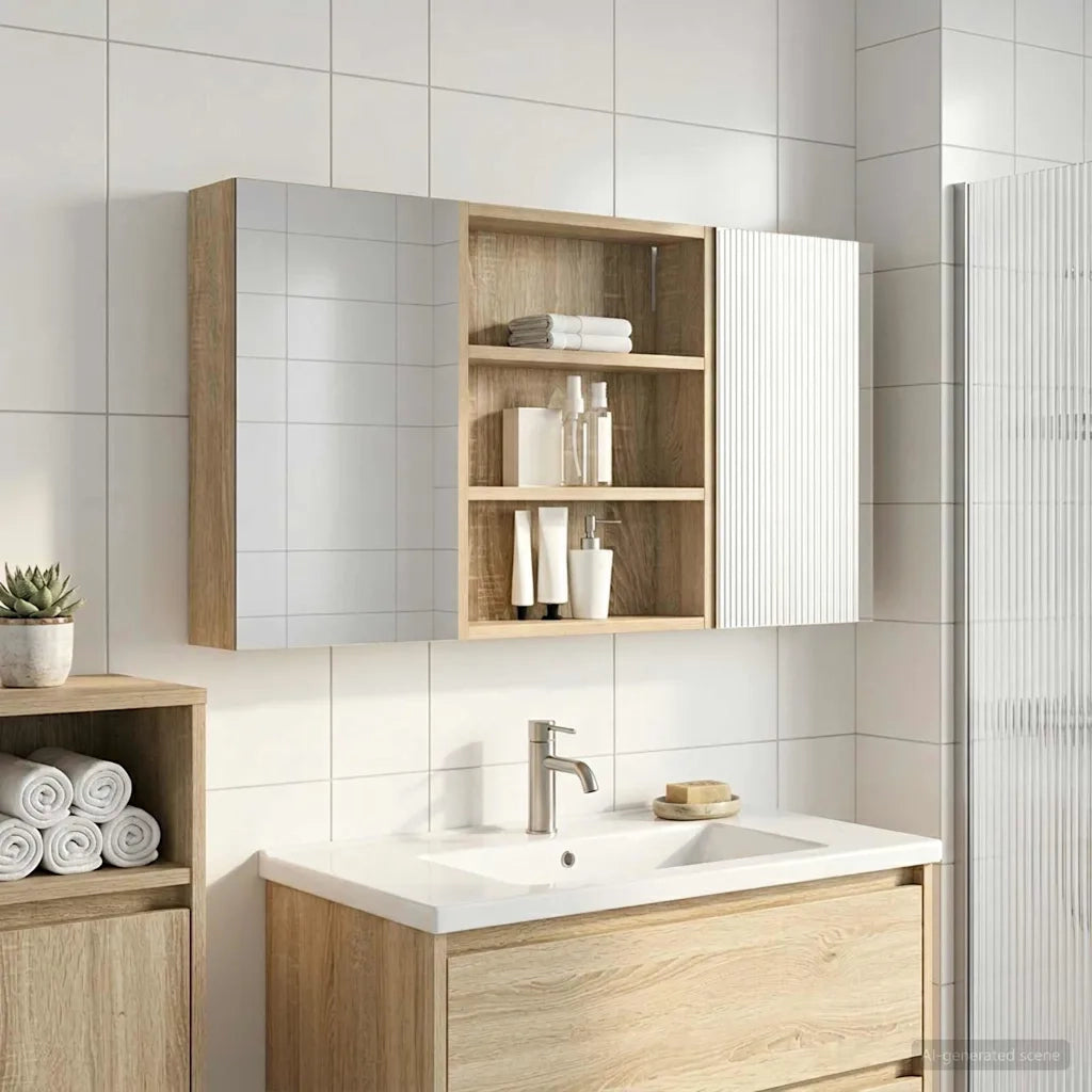 Set di Armadi da Bagno con lo scaffale 3 pcs 100 x 10,5 x 50 cm 3403682