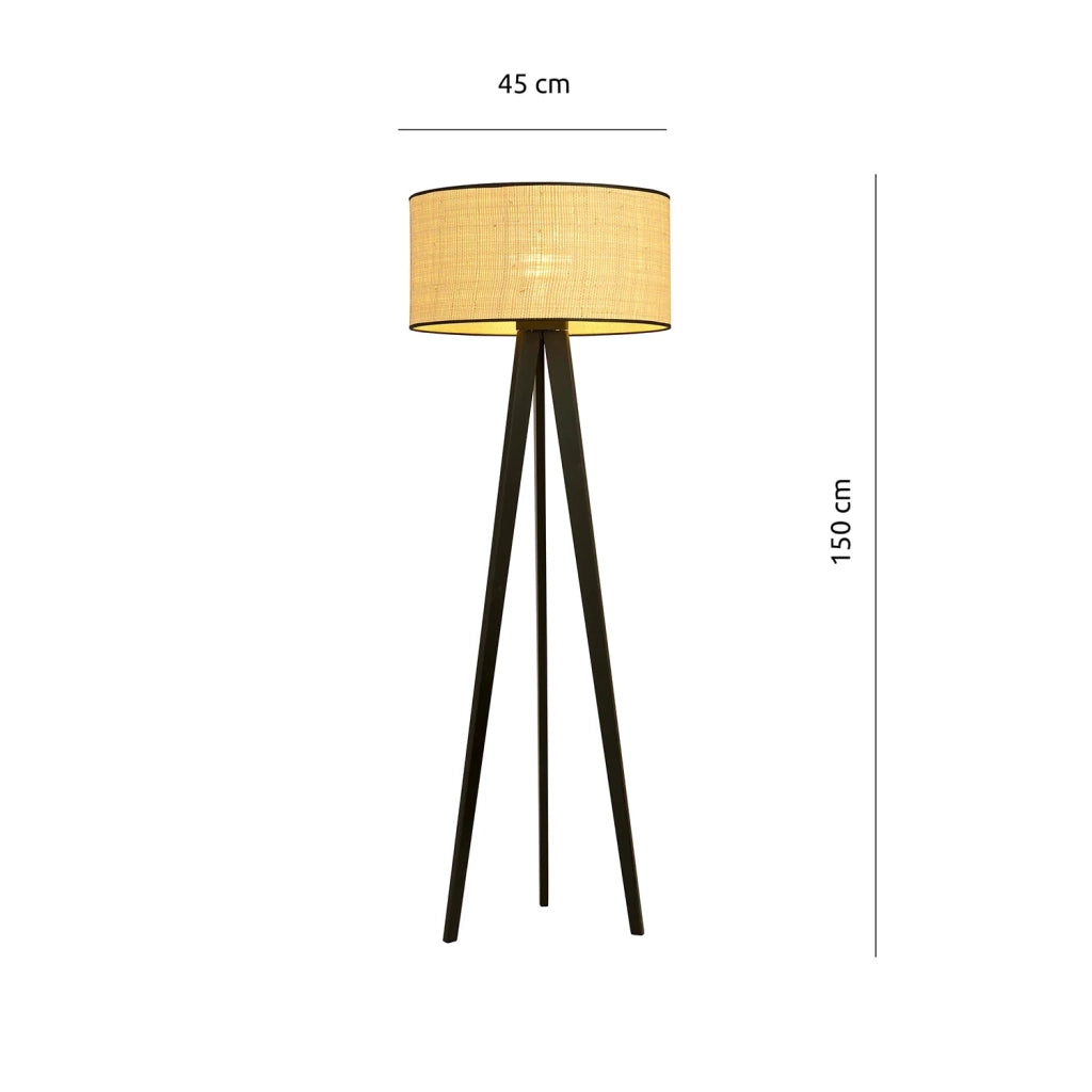 Piantana Moderno Drago Acciaio Nero Marrone 1 Luce E27 Ip20