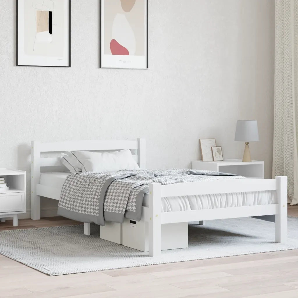 Dormeuse Estraibile senza Materasso Bianca Legno Pino 90x200 cm 322068