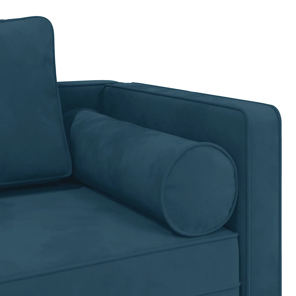 Chaise Longue con Cuscini Blu in Velluto CFW7034568